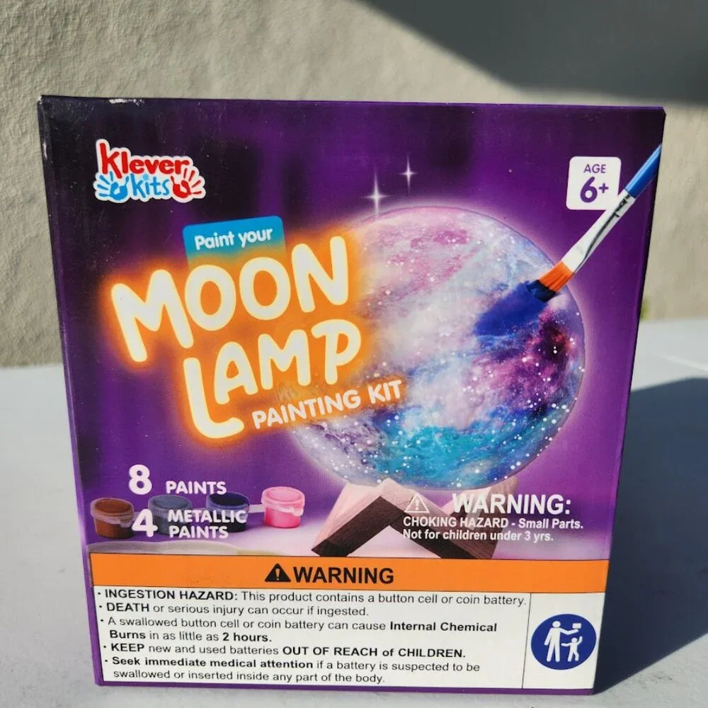 Moon Lamp Night Light Kit Paint it Yourself Craft Kits Activity Project Decor ST